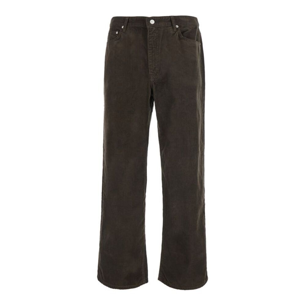 Dunst Men 90S Wide Corduroy Jeans With Pockets And Brown Cotton Men